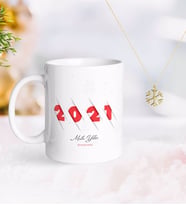 BK Gift Kişiye Özel 2024 Mutlu Yıllar Kupa ve Kar Tanesi Kolye-2 (Model 1)
