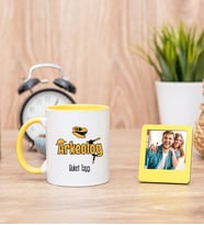 Arkeolog Sarı Kupa Bardak ve Sarı Mini Fotoğraf Çerçevesi