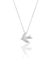 Söğütlü Silver Gümüş rodyumlu zirkon taşlı martı kolye