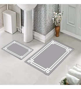 Banyo Halısı Ikili Klozet Takımı Kaymaz Tabanlı (60 xm x 100 cm + 40 cm x 60 cm) 