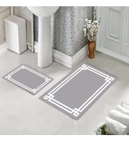 Banyo Halısı Ikili Klozet Takımı Kaymaz Tabanlı (60 xm x 100 cm + 40 cm x 60 cm) 