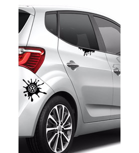 Volkswagen Polo baskılı sticker boya görünümlü arac markalı 2 adet sticker aksesuar