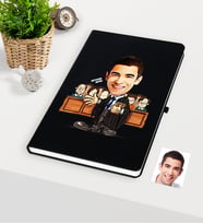 BK Gift Kişiye Özel Bay Avukat Karikatürlü Siyah Defter - 2