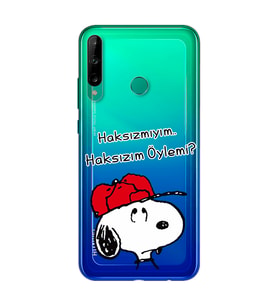 Snoopy Tasarımlı Süper Şeffaf Silikon Telefon Kılıfı Huawei P40 Lite E
