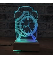 Kişiye Özel Lazer Kesim 3D Tasarım Çalar Saat Tasarımı Led Aydınlatma