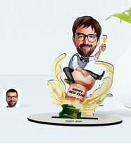 BK Gift Kişiye Özel Yılbaşı Temalı Bay Karikatürlü Ahşap Biblo - 4