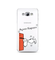 Snoopy Tasarımlı Süper Şeffaf Silikon Telefon Kılıfı Samsung A8 (2015)  