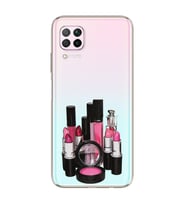 Makyaj Tasarımlı Süper Şeffaf Silikon Telefon Kılıfı Huawei P40 Lite
