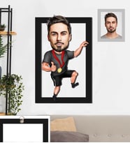 Kişiye Özel Sporcu Karikatürlü 3D Ahşap Tablo 30x47 Bay-9