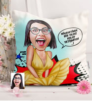 BK Gift Kişiye Özel Bayan Star Karikatürlü  Yastık  1