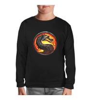 Mortal Combat Logo Siyah Çocuk Sweatshirt