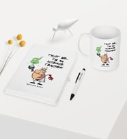 BK Gift Kişiye Özel Fen Bilimleri Öğretmeni Temalı Beyaz Defter Kalem Kupa Seti - 5