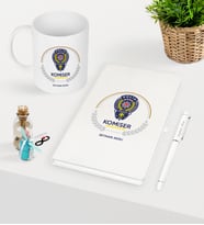 BK Gift Kişiye Özel Komiser Yardımcısı Temalı Beyaz Defter Kalem Kupa Seti - 2 (Model 1)