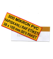 Pvc Arkası Yapışkanlı Raf Önü Fiyat Etiketliği 38x100mm.50'li Pk