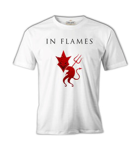 In Flames Beyaz Erkek Tshirt