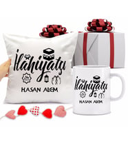İlahyatçı Bardağı ve Yastığı Hediye Seti (Model 1)