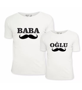 Baba & Oğlu İkili Tişört (Beyaz)
