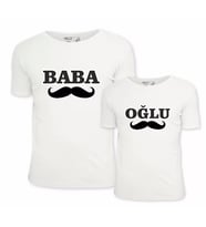 Baba & Oğlu İkili Tişört (Beyaz)