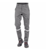Pantolon 16/12 Gabardin %100 Pamuk Reflektörlü Kargo Cepli Gri Yazlık