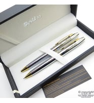 Scrikss 35 Gold Krom Tükenmez Kalem + Versatil Kalem Set  Scrikss Kalem  İsme Özel Kalem  Hediyelik Kalem