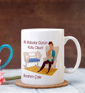 BK Gift Kişiye Özel Babalar Günü Temalı Beyaz Kupa Bardak 20244 B
