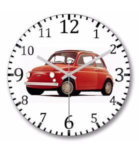 FIAT 500 F Vintage Duvar Saati Bombeli Gercek Cam