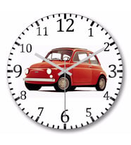 FIAT 500 F Vintage Duvar Saati Bombeli Gercek Cam