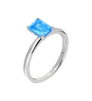 Sirius Oktagon Kesim Mavi Topaz Tektaş Yüzük 0731R0021