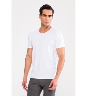 D'S DAMAT Trendy Bisiklet Yaka T-Shirt Beyaz