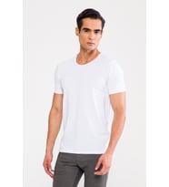 D'S DAMAT Trendy Bisiklet Yaka T-Shirt Beyaz