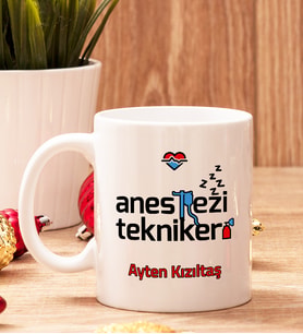 Anestezi Teknikerine Hediye Beyaz Kupa Bardak