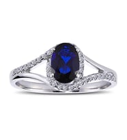 Lova Pırlantalı Oval Safir Yüzük - 1030160
