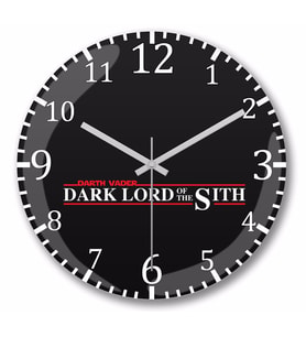 Sith Dark Lord Of The Sith Duvar Saati Bombeli Gercek Cam