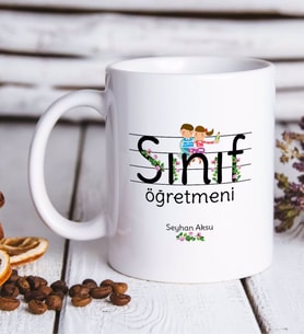 BK Gift Kişiye Özel Sınıf Öğretmeni Beyaz Kupa Bardak-17