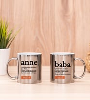 Anne Baba Kelime Anlamı İkili Silver Kupa Bardak