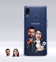 BK Gift Kişiye Özel Sevgililer Karikatürlü Samsung Galaxy A10s İnce Şeffaf Silikon Telefon Kapağı-15 (Beyaz)