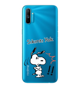 Snoopy Tasarımlı Süper Şeffaf Silikon Telefon Kılıfı Oppo Realmi C3