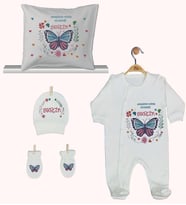 Pia Baby Gl 1910-04 İsme Özel Yastık Tulum Set
