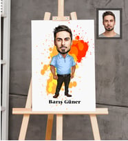 Kişiye Özel Erkek Karikatürlü  Ahşap Tablo 30x47 Model-8