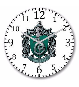 Slytherin Harry Potter Poudlard Duvar Saati Bombeli Gercek Cam