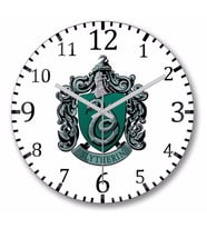 Slytherin Harry Potter Poudlard Duvar Saati Bombeli Gercek Cam