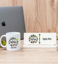Diyetisyen Beyaz Kupa Bardak Ve Masa İsimliği Hediye Seti
