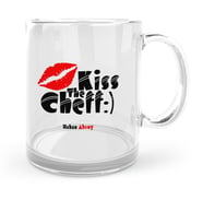 BK Gift Kişiye Özel Aşçıyı Öp Cam Kupa Bardak