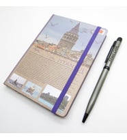 Scrikss Notelook İstanbul Defter + İsme Özel Kalem  İsme Özel Hediyelik Set