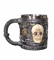 Kuru Kafa İskelet Steampunk Kupa Bardak 3 Boyutlu Kabartmalı