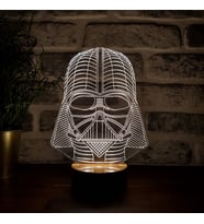 3d Darth Vader Hediyesi 3 Boyutlu Helmet Face Led Gece Lambası Ahşap Taban 7 Farklı Işık Renkli