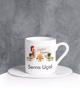 Kişiye Özel İngilizce Öğretmeni Türk Kahvesi Fincanı 90693