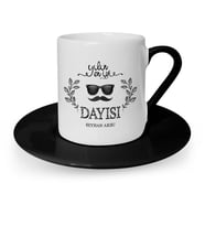 BK Gift Kişiye Özel Yılın En İyi Dayısı Siyah Türk Kahvesi Fincanı