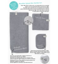 Gri Microwell 3 Prç Set Microfiber Bulaşık Kurutma Matı 3'lü Mutfak Seti Kurulama Bezi Örtüsü