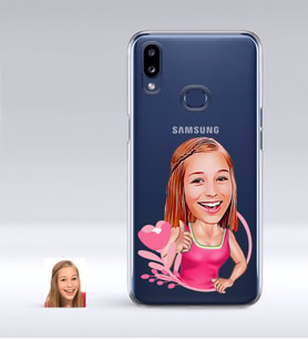 BK Gift Kişiye Özel Bayan Karikatürlü Samsung Galaxy A10s İnce Şeffaf Silikon Telefon Kapağı-49 (Beyaz)